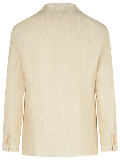 Etro Micro-patterned Blazer In Cream