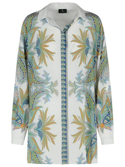 Etro Paisley Print Button-up Silk Shirt In Multicolor