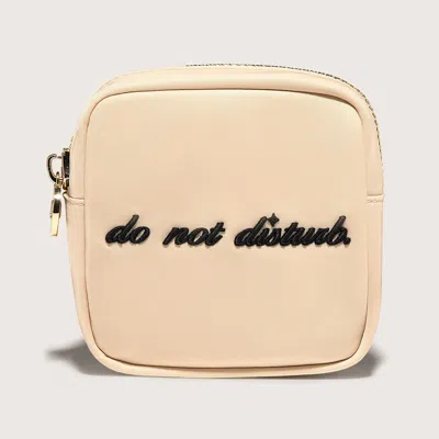 Stoney Clover Lane Mini Do Not Disturb Embroidered Pouch In Neutral