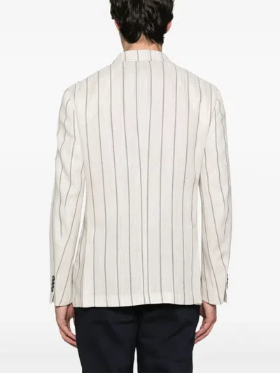 Manuel Ritz Lightweight Front Button Jacket With Patch Pockets For Men In Neutrals