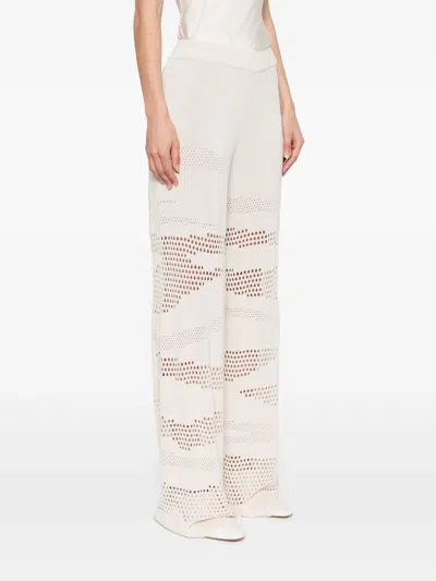 Akep Zebra-effect Knitted Trousers In Neutrals