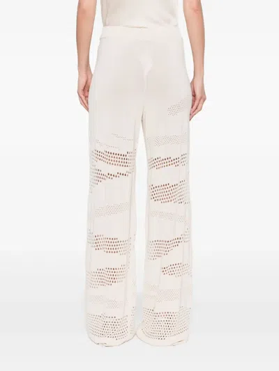 Akep Zebra-effect Knitted Trousers In Neutrals