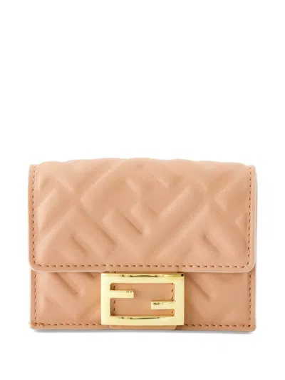 Fendi Micro Baguette Wallet In Brown