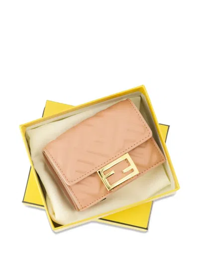 Fendi Micro Baguette Wallet In Brown