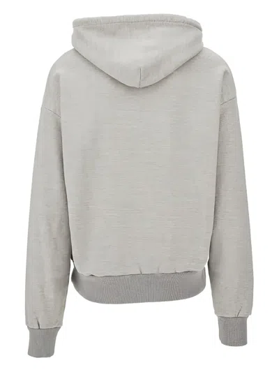 1989 Studio Brushed Cotton Hoodie With Leather Drawstring In Grey