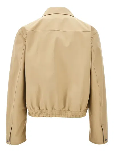 1989 Studio Solid Color Lightweight Jacket With Embroidered Logo In Neutrals