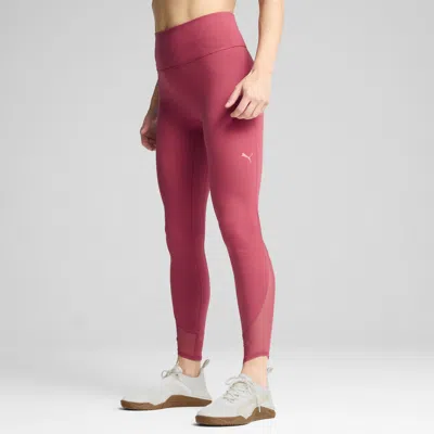 Puma Cloudspun Women's Soft Mesh High-waisted 7/8 Tights In Red