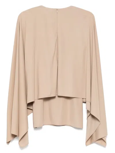 Goen J Draped-cape Tank Top In Neutrals