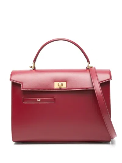 Anya Hindmarch Mortimer Shiny Leather Top-handle Bag In Red