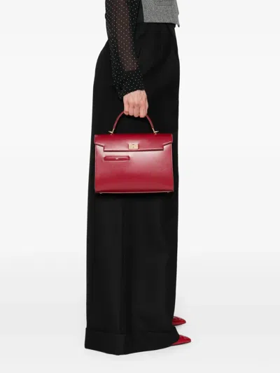 Anya Hindmarch Mortimer Shiny Leather Top-handle Bag In Red