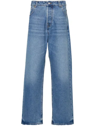 Jacquemus Denim Trousers Featuring Belt Loops In Blue