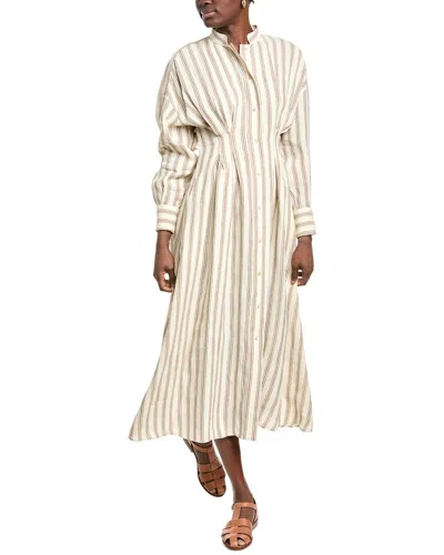 Max Mara Woman Maxi Dress Beige Size 16 Linen In Nude