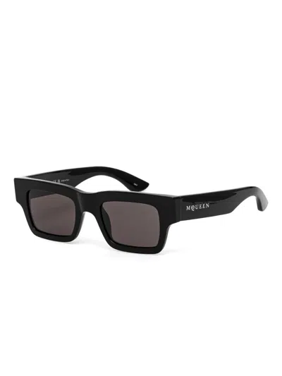 Alexander Mcqueen Square-frame Sunglasses In ブラック