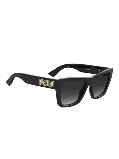 Moschino Eyewear Square Sunglasses In ブラック