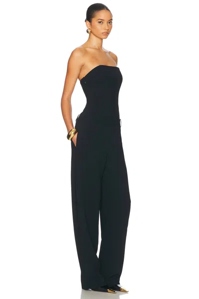 Helsa The Heavy Crepe Jumpsuit In Black