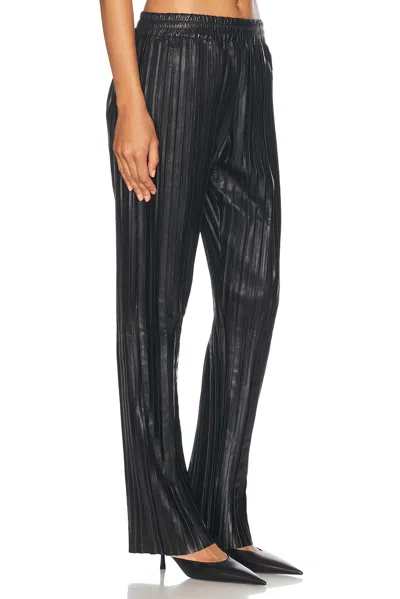 Helmut Lang Pleated Leather Car Trouser In Black