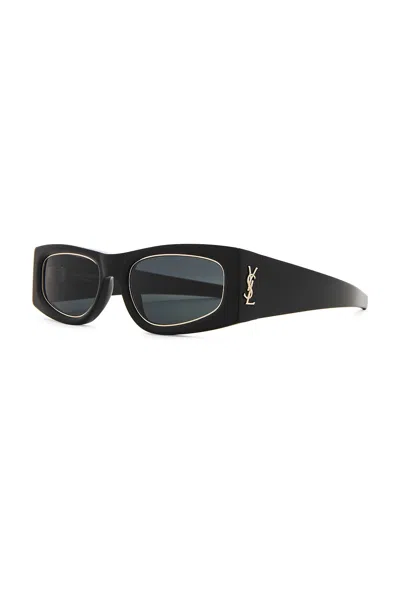 Saint Laurent Rectangular Sunglasses In Black