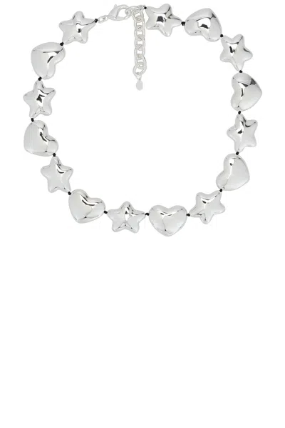 Sandy Liang Beans Collar Necklace In Silver