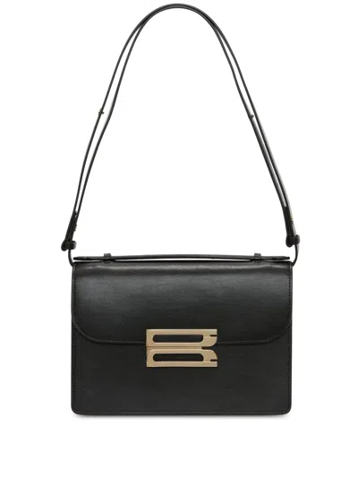 Victoria Beckham Shoulder Bag With Adjustable Strap And Gold-tone Hardware In Black