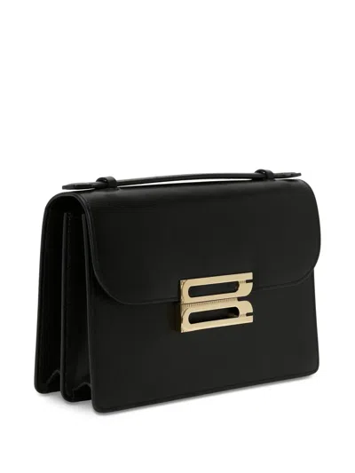 Victoria Beckham Shoulder Bag With Adjustable Strap And Gold-tone Hardware In Black