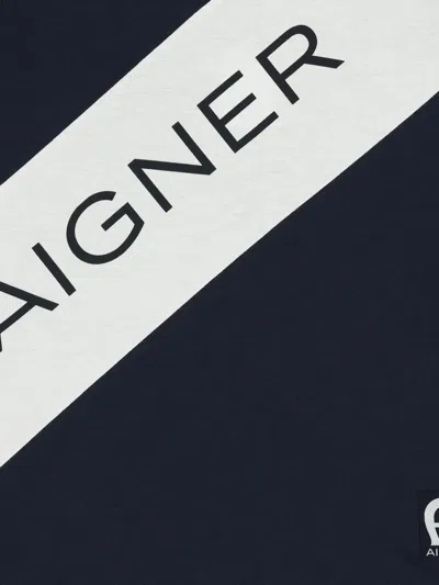 Aigner Logo T-shirt In Blue