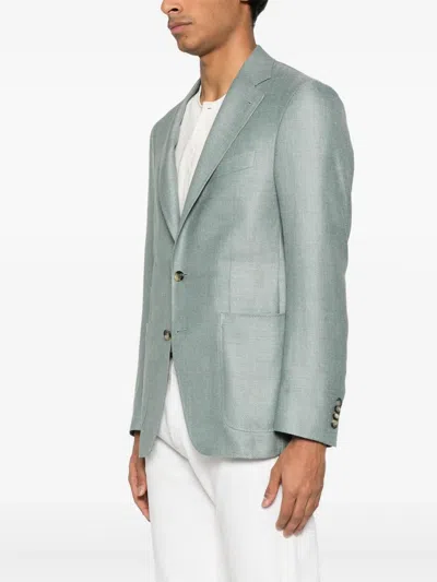 Canali Interwoven Blazer In Blue