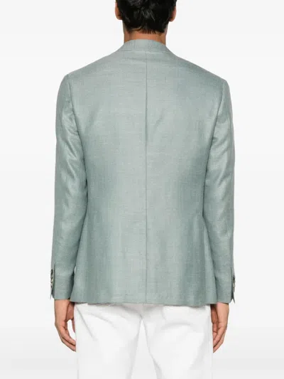 Canali Interwoven Blazer In Blue