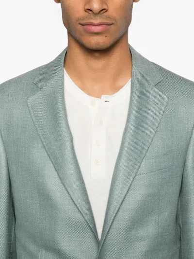 Canali Interwoven Blazer In Blue
