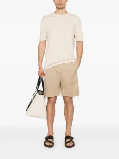 Canali Drawstring Shorts In Neutrals