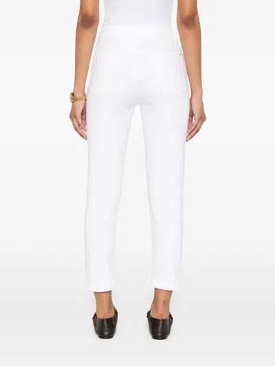 7 For All Mankind Calie Straighnt Cropped Jeans In White