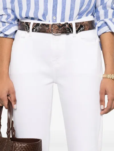 7 For All Mankind Calie Straighnt Cropped Jeans In White