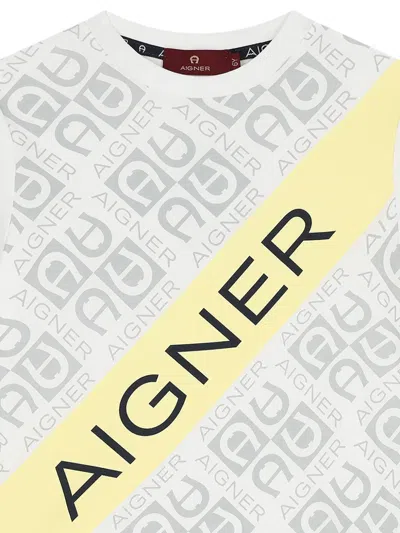 Aigner Logo T-shirt In White