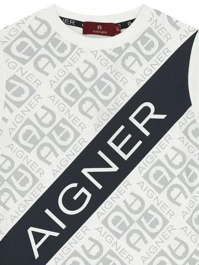 Aigner Logo T-shirt In White