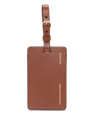 Victoria Beckham Logo Luggage Tag In Brown
