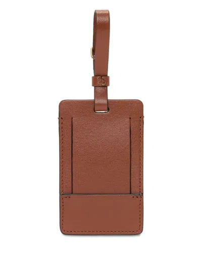 Victoria Beckham Logo Luggage Tag In Brown