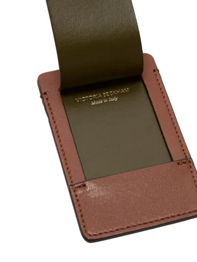 Victoria Beckham Logo Luggage Tag In Brown