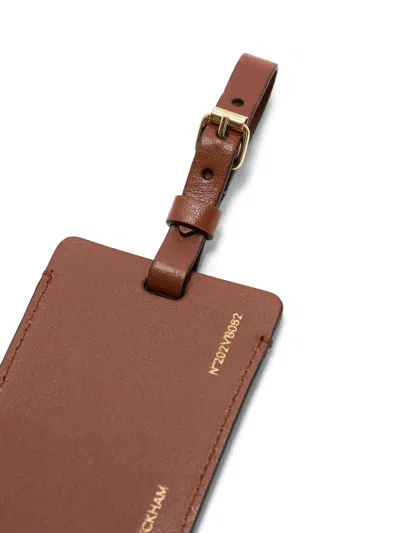Victoria Beckham Logo Luggage Tag In Brown