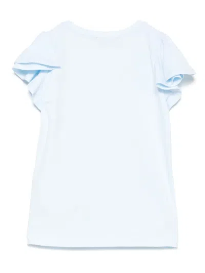 Monnalisa Alice T-shirt Mit Rüschenärmeln In Blue