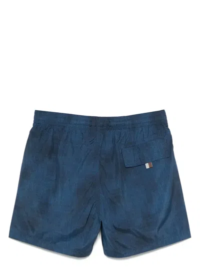 Canali Drawstring Swim Shorts In Blue