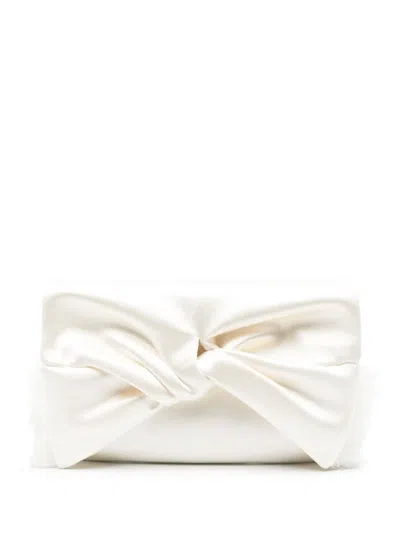 Anya Hindmarch Bow Clutch Bag In White