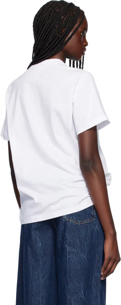 Ganni Basic Jersey Tattoo Lace Relaxed T-shirt In 151 Bright White