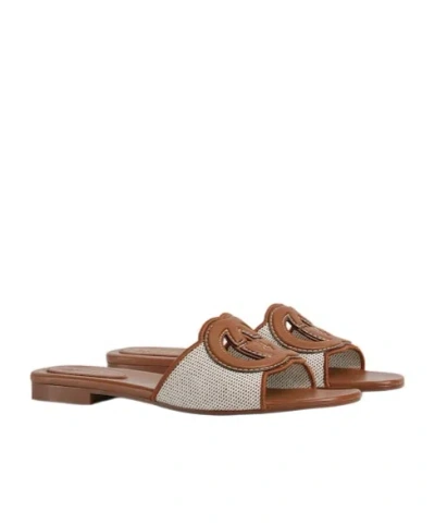 Gucci Gg Interlocking Slide Sandal In Brown