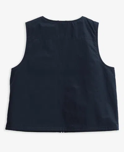 Barbour Utility Vest Multiple Pockets In Dark Navy Blue/light Sand