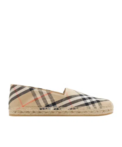 Burberry Women Embroidered Canvas Espadrilles In Sand