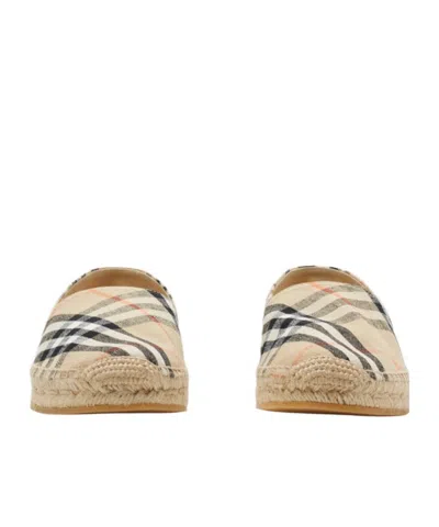 Burberry Women Embroidered Canvas Espadrilles In Sand