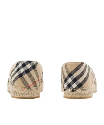 Burberry Women Embroidered Canvas Espadrilles In Sand