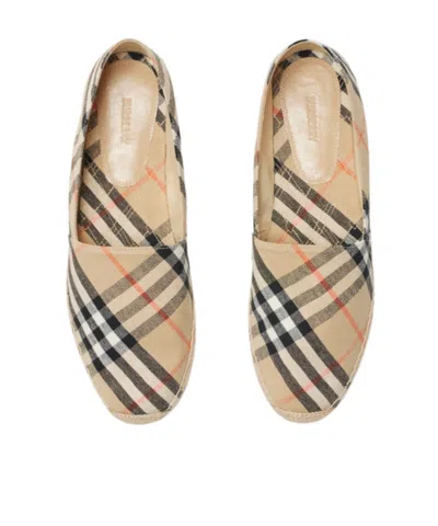 Burberry Women Embroidered Canvas Espadrilles In Sand