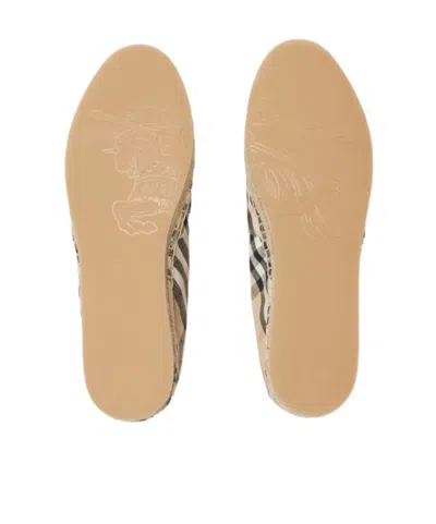 Burberry Women Embroidered Canvas Espadrilles In Sand