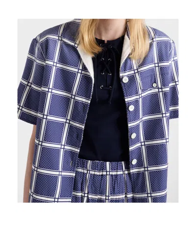 Prada Lace-up Detail Tank Top In Navy Blue