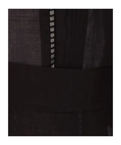Magliano Cotton Shirt With Patch Pockets And Sheer Fabric In Black